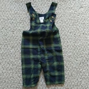 Talbots kids 6 month plaid flannel overalls